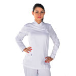 Isacco tunique blanche esth�ticienne vend�me manches longues et microfibre