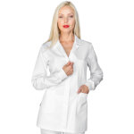 Isacco tunique femme atene avec poignets tricot�s zipp�s blanc 65 % polyester 35 % coton