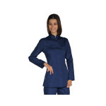 Isacco tunique femme col mao portofino bleu