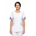 Isacco tunique � fermeture �clair pour femme babylon blanche / bleu chine 65% polyester 35% coton