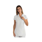 Isacco tunique m�dicale blanche sans manches trinidad tissu microfibre