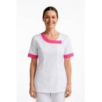 Isacco tunique m�dicale delhi blanche et rose fuschia