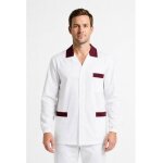 Isacco tunique m�dicale homme peter blanc bordeaux 100% coton