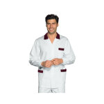 Isacco tunique m�dicale homme peter blanc bordeaux 100% coton