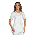 Isacco tunique m�dicale manches courtes brasilia blanc abricot