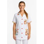 Isacco tunique m�dicale manches courtes marbella blanc smile 100% coton