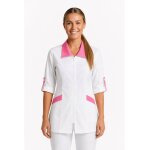 Isacco tunique m�dicale manches longues retroussables tortola blanc fuchsia