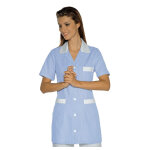 Isacco tunique m�dicale marbella ray� ciel blanc 100% coton