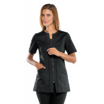 Isacco tunique m�dicale noire glissi�re sur le devant