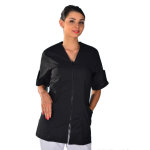 Isacco tunique m�dicale noire manches courtes clinic look