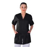 Isacco tunique m�dicale noire manches retroussables clinic look