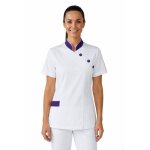 Isacco tunique m�dicale saigon blanc violet 100% coton