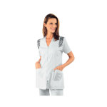 Isacco tunique m�dicale santorini manches courtes blanc rose antico