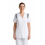 Isacco tunique m�dicale santorini manches courtes blanc rose antico