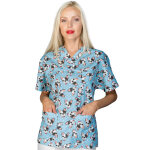 Isacco tunique m�dicale unisexe � manches courtes blue dog 100% coton