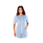 Isacco tunique m�dicale victoria blanc ray� bleu 100% coton