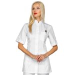 Isacco tunique de travail antigua blanche � manche courte en polyester et coton