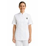 Isacco tunique de travail antigua blanche � manche courte en polyester et coton