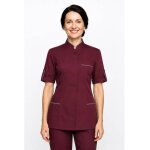 Isacco tunique de travail antigua bordeaux � manche courte en polyester et coton
