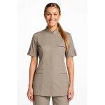 Isacco tunique de travail antigua gris tourterelle � manche courte en polyester et coton