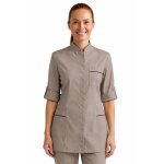 Isacco tunique de travail antigua gris tourterelle � manche longue en polyester et coton