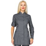 Isacco tunique de travail antigua grise � manche longue en polyester et coton