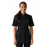 Isacco tunique de travail antigua noire � manche courte en polyester et coton