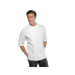 Isacco veste blanche chef cuisine  manches courtes