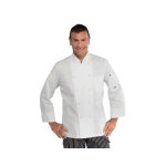 Isacco veste blanche de cuisine pas cher coupe slim 100% coton
