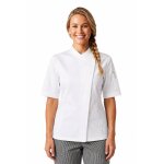 Isacco veste blanche de cuisine femme manches courtes 100% coton