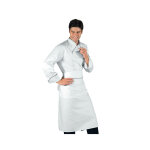 Isacco veste de chef bilbao blanc et noir 100% coton � manches longues