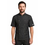 Isacco veste de chef classique unisexe � manches courtes jean noire 100% coton