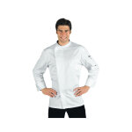 Isacco veste chef cuisinier bilbao satin blanc 100% coton
