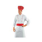 Isacco veste chef cuisinier blanc et rouge l