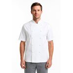 Isacco veste chef cuisinier blanche manche courtes enrica 100% coton