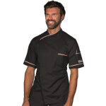 Isacco veste de chef dubai noir / tricolore 65% polyester 35% coton