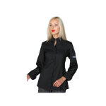 Isacco veste de chef pour femme  manches longues boston noire 100% polyester