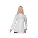 Isacco veste de chef pour femme à manches longues boston slim blanche 65% polyester 35% coton Isacco veste de chef pour femme à manches longues boston slim blanche 65% polyester 35% coton