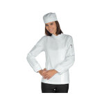 Isacco veste chef femme snaps blanc 100% coton