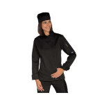 Isacco veste chef femme snaps noir polycoton