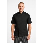 Isacco veste de chef helsinki noire slim � manches courtes
