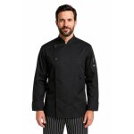 Isacco veste de chef helsinki noire slim � manches longues