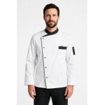 Isacco veste de chef manhattan blanche et noire � manche longues
