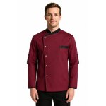 Isacco veste de chef manhattan bordeaux et noire � manche longues