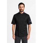 Isacco veste de chef tokyo slim noire � manches courtes