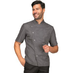 Isacco veste de chef unisexe � manches courtes belfast grise 100% polyester superdry