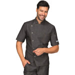 Isacco veste de chef unisexe  manches courtes belfast jeans noire 100% polyester superdry