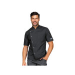 Isacco veste de chef unisexe � manches courtes belfast noire 100% polyester superdry