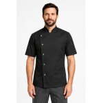 Isacco veste de chef unisexe � manches courtes belfast noire 100% polyester superdry