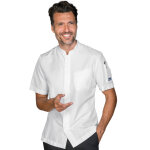 Isacco veste de chef unisexe  manches courtes bradford superdry blanche 100% polyester